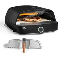 BURNHARD® Gas-Pizzaofen Gas-Pizzaofen FAT TONY, Fat TONY, 450 °C, Tragbarer 8 kW Outdoor Ofen für Pizza, Cordierit-Pizzastein 35 x 38 cm