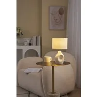 Pauleen Tischleuchte Pure Crush max20W Weiß/Beige 230V Stoff/Keramik, ohne Leuchtmittel, E14