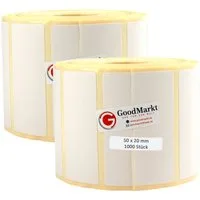 GoodMarkt Etiketten 50x20mm Selbstklebende Thermo Etiketten auf Rolle 1000 Labels, Adressetiketten Haushaltsetiketten Bedruckbar Aufkleber für Büro Küche