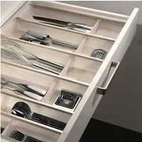 SO-TECH® Besteckeinsatz Cuisio Schubladeneinsatz für blum Antaro und Tandembox, Besteckeinsatz transluzent-weiß für 45 cm Korpusbreite
