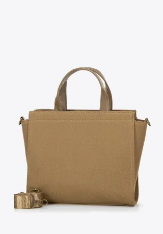 Wittchen Damen-Umhängetasche aus Baumwollmischgewebe, Khaki