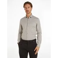 Calvin Klein Businesshemd POPLIN STRETCH SLIM SHIRT mit Kentkragen, Logoprint auf Brusthöhe