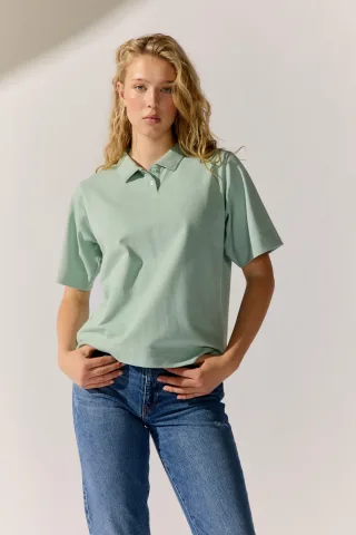 THE FASHION PEOPLE - NOS Polo Shirt 558 sage mist - Gr. - XXL