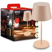 Briloner Leuchten Tischleuchte LED Tischlampe kabellos akku dimmbar In-/Outdoor Wohnzimmer, Einzelpack, LED fest integriert, 3.000K - Warmweiß, mit Akku, In-/Outdoor, USB-C, warmweiß, IP44, weiß, 35 cm