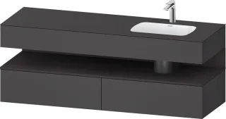 Duravit Qatego Einbauwaschtisch mit Konsolenwaschtischunterbau Graphit Matt 1600x550x600 mm - QA4796 QA4796080490000