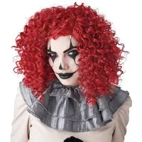 California Costumes Kostüm Clown-Perücke für Damen für Halloween und Karneval rot