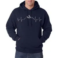 Youth Designz Kapuzenpullover Heartbeat Mountain Herren Hoodie Pullover mit Trendigem Berg Frontprint