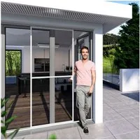 Windhager Insektenschutz-Schiebetür Expert, Fliegengitter für große doppelflügige Terrassentüren, (1-St), Schiebetür für Balkon,120 x 240 cm, erhältlich in anthrazit oder weiß