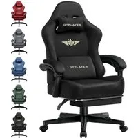 GTPLAYER Gaming-Stuhl Atmungsaktiver Bürostuhl, bürostuhl ergonomisch Hochwertiger - Stoff, 160° Verstellbare Rückenlehne und ausziehbare Fußstütze