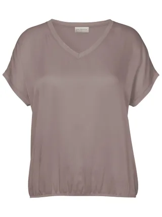 Via Appia - Bluse V-Ausschnitt 1/2 Arm taupe - Gr. - 40