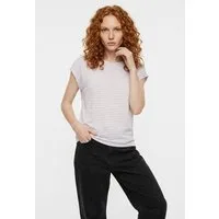 Vero Moda Rundhalsshirt VMAVA PLAIN SS TOP STRIPE GA JRS NOOS Materialmix, regular fit