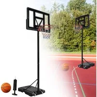 FIVMEN Basketballkorb Basketball Hoop Ständer Basketballanlage Höhenverstellbar mit Rollen, für Kinder und Erwachsene, Schwarz