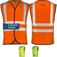 OMKA Warnweste OKWW001 Warnweste Sicherheitsweste Auto Sicherheitswarnweste Pannenweste