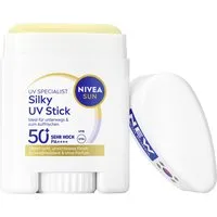 Nivea Sun Sonnenschutzstift Silky UV Stick LSF50+, 1-tlg., für das Gesicht, mit Lichtschutzfaktor 50+, nicht fettende Formel