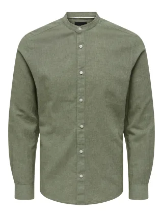 ONLY&SONS - ONSCAIDEN LIFE LS LINEN BLEND MAO NOOS - Gr. - XL