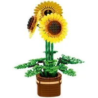 Woma W11350 Spielbausteine, (Klemmbausteinset, 739 St., Klemmbaustein Sonnenblumen Modell), Farbenfrohe Sonnenblumen als dekoratives Modell