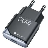 Forcell B130101-E USB-Ladegerät (3000 mA, Einzelladegerät, Einzelladegerät, Ultra Slim GaN III 30W Ladegerät mit QC 4.0 & PD)