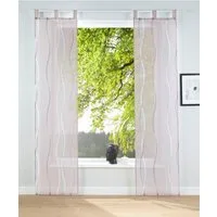 OTTO home Schiebegardine Dimona (2 St), Schlaufen, transparent, Voile, 2er-Set, Fertiggardine, inkl. Beschwerungsstange, Wellen
