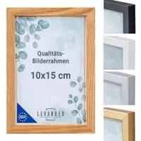Levandeo® Bilderrahmen, Bilderrahmen Echtholz Made in EU 10x15 Natur Glasscheibe Fotorahmen