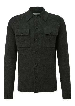 s.Oliver Red Label - Cardigan mit Brusttaschen und Polokragen grau - Gr. - S