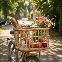 Basil Fahrradkorb Basil Fahrradkorb Green Life Rattan L 46x35x28cm natur braun weitmasch