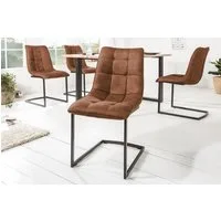 riess-ambiente Freischwinger MIAMI braun antik / schwarz, Esszimmer · Microfaser · Metall · Industrial