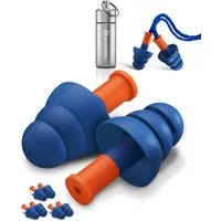 Senner Gehörschutzstöpsel WorkPro Strong, Ohrstöpsel zum Arbeiten – für laute Lautstärkequellen, Gehörschutz im Beruf & Zuhause – mit 3 extra Paaren, Nylonschnur