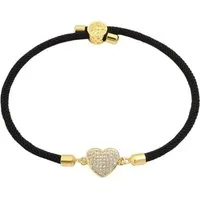 KARMA Armband Damen Textil Herz Zirkon Lebensbaum verstellbar 15–22 cm (Geschenk für Frauen modisch & bequem, eleganter Armschmuck goldfarbene Details), Rot Schwarz oder Weiß