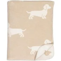 Wohndecke Decke We Love Dogs Dackel Natur Beige (150x200cm), Cawö