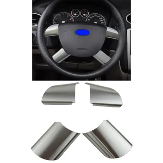 Echt ALU Lenkrad Abdeckung Blenden Clip im 4tlg Set für Ford Focus 2 II MK2