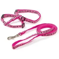 Kerbl Geschirr Katzengeschirr mit Leine pink / schwarz 82668