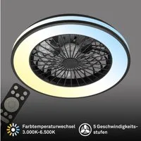 OTTO home Deckenleuchte CCT Deckenleuchte mit Ventilator Vivienna, CCT - über Fernbedienung, Dimmfunktion, Farbsteuerung, Memoryfunktion, Nachtlichtfunktion, Timerfunktion, Ventilatorfunktion, LED fest integriert, Deckenventilator mit Licht, 48,5x14,