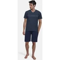 bugatti Shorty Turin (2 tlg) V-Ausschniitt, Kurzarm, kurze Hose, mit Logo, Baumwollmix