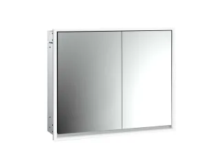 emco LED-Lichtspiegelschrank Loft Unterputz, 800 mm, 2-türig, breite Tür links Rückwand verspiegelt 979805111