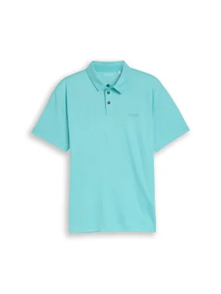 Tom Tailor - Poloshirt mit Logo-Print river teal two tone - Gr. - M