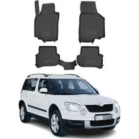 OMAC Auto-Fußmatten für Skoda Yeti 2009-2017 Schwarz 4 tlg TPE (4 St), für Skoda Yeti 2009-2017 Skoda Yeti 2009-2017, Antirutsch,Wasserfest,Einfache Installation