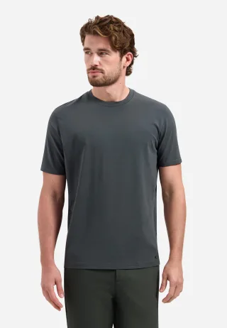No Excess - T-Shirt Crewneck Solid Basic Stretch dark steel - Gr. - S