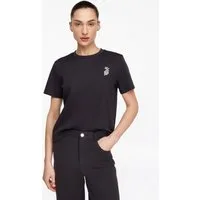 comma Kurzarmshirt T-Shirt T-Shirt mit Schmucksteinen