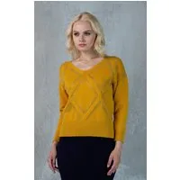 Passioni Strickpullover mit Rautenmuster aus Strasssteinen