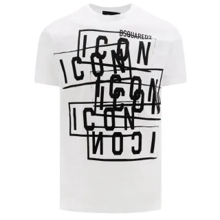 Dsquared2 Icon Stamps Logo Weißes T-Shirt