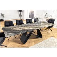riess-ambiente Esstisch INFINITY 180-220-260cm taupe – Keramik, Marmor-Design, Metall (Einzelartikel, 1-St), ausziehbar für flexible Nutzung – ideal für bis zu 12 Personen