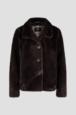 Barbara Lebek - Fake Fur Jacke dark brown - Gr. - 48