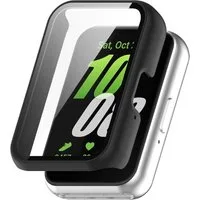 Wigento Smartwatch-Hülle Für Samsung Galaxy Fit 3 Kunststoff Smart Watch Hülle + H9 Schutzglas