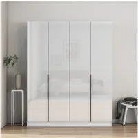 OTTO home Kleiderschrank Annor Schlafzimmerschrank Breite 162cm hochglanz Schrank Garderobe (Mit 2 großen Spiegeln and den Innenseiten der Türen) Drehtürenschrank mit perfekter Innenausstattung - elegante Türgriffe