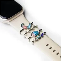 ARTVALL Smartwatch-Armband Apple Watch Charms Set 38/40/41mm & 42/44/45/49mm, Fashion Charms für Smartwatch Mond Wolke Welle Bunt Silber