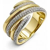 Firetti Fingerring Schmuck Geschenk Silber 925 Damenring Ring bicolor, mit Zirkonia (synth)