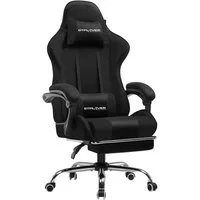 GTPLAYER Gaming-Stuhl Bürostuhl Gaming Stuhl Massage Ergonomischer Gamer Stuhl, mit Massage-Lendenkissen Fußstütze, Kopfstütze