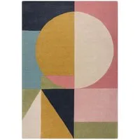 FLAIR RUGS Wollteppich Esre, aus 100% Wolle, rechteckig, Höhe: 7 mm, geometrisches Design, handgearbeiteter Konturenschnitt, Wohnzimmer