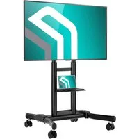 ONKRON TV-Ständer 43-75 Zoll, bis 70 kg, VESA 100x100-600x400, TS1551-B, (bis 75 Zoll, höhenverstellbar, rollbar, mit Ablage, Kabelführung)