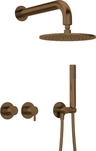 Neuesbad Serie 600 Unterputz Dusch-Set mit verstellbarer Kopfbrause Oberfläche: bronze gebürstet NB1NQS_C0YK1